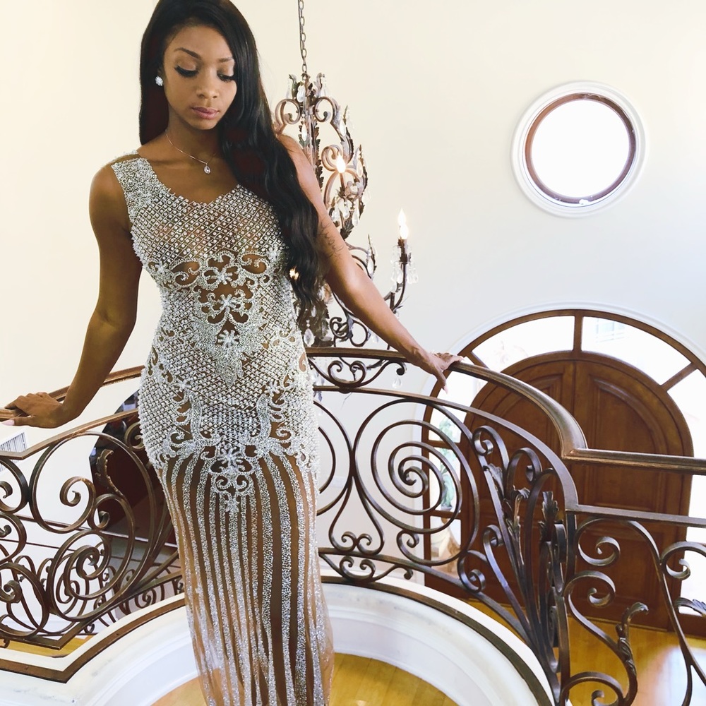 Crystal Beaded designer Prom Dress